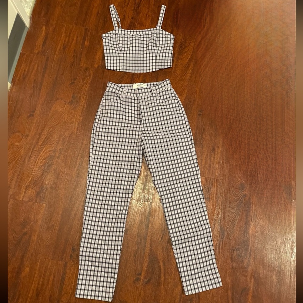 Hollister Purple Two Piece Plaid Set